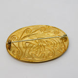 New Zealand Gilt Metal & Colourful Enamel Maori Brooch Vintage c1970