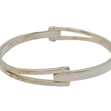 Sterling Silver Modernist Split Hinged Bangle Vintage c2000