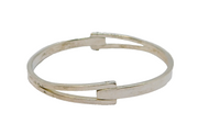 Sterling Silver Modernist Split Hinged Bangle Vintage c2000