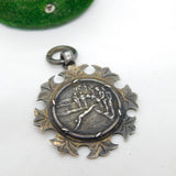 Sterling Silver Swimming or Diving Fob Medal Antique 1921 Birmingham Art Deco