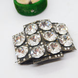 Victorian Cut Steel & Paste Set Belt Buckle Antique c1880