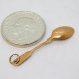 Victorian 9ct Rose Gold Snuff Spoon Charm or Pendant Antique c1890s