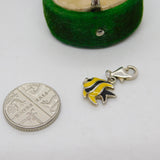 Sterling Silver Enamel Bumble Bee Charm Pendant Vintage c1970