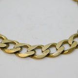 Chunky Gold on Sterling Silver Curb Link Chain Bracelet Vintage c1970s