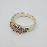 Sterling Silver Crystal Paste Dress Band Ring Vintage c1970 Size P