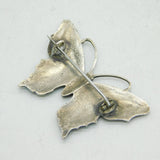 Art Deco Sterling Silver Colourful Enamel Butterfly Brooch Antique c1930s