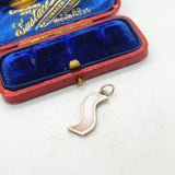 Sterling Silver and Mother of Pearl Swirl Drop Pendant Vintage c1970