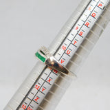 Sterling Silver Emerald & White Topaz Cross Over Ring Modern c1990 Size V 1/2