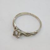 Sterling Silver Paste Set Twisted Band Dress Ring Vintage c1970 Size X