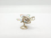 Sterling Silver Rotating Globe Atlas Charm Pendant Vintage c1960