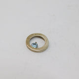 Sterling Silver Blue Topaz Open Circle Charm Pendant Vintage c1970