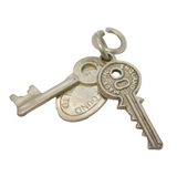 Sterling Silver Set of Keys Charm Pendant Vintage c1970