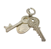Sterling Silver Set of Keys Charm Pendant Vintage c1970