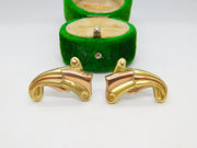 Monet Sterling Silver Gilt Pair of Screw Back Wind Form Earrings Vintage c1960
