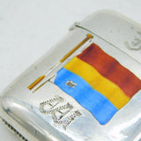 Victorian Sterling Silver & Enamel Sailing Flag Vesta Case Antique 1891