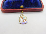 Sterling Silver and Enamel Boscastle Travel Shield Charm Pendant Vintage c1970