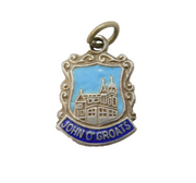 Sterling Silver Enamel John O'Groats Charm Pendant Vintage c1970s