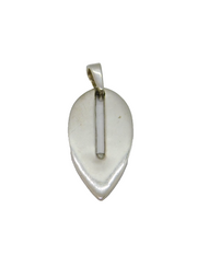 Sterling Silver Diamond Set Modernist Leaf Form Charm Pendant Modern c1990s