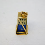 9ct Yellow Gold 'Lucky Dice' Charm Pendant Vintage 1960 London