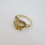 Sterling Silver Heart & Butterfly "Mum" Dress Ring Vintage c1970 Size M
