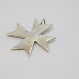 Sterling Silver Maltese Cross Charm Pendant Vintage c1970