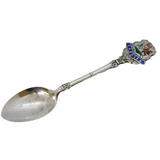 Sterling Silver Enamel Cardiff Souvenir Spoon Vintage 1951 Birmingham