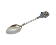 Sterling Silver Enamel Cardiff Souvenir Spoon Vintage 1951 Birmingham