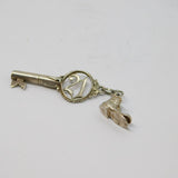 Sterling Silver "21" Key & Old Boot Charm Pendant Vintage c1970