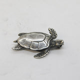 Sterling Silver Sea Turtle Brooch Pin Vintage c1970s