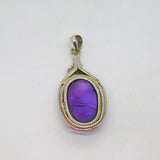 Sterling Silver Cabochon Amethyst Studio Style Pendant Vintage c1970