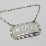 Sterling Silver Sherry Decanter Label Vintage 1973 Sheffield