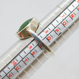 European .835 Silver Cabochon Agate Studio Style Band Ring Vintage c1970 Size R
