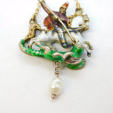 19th Century Austro-Hungarian Gold & Silver George Slaying the Dragon Pendant