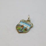 800 Silver Firenze Enamel Souvenir Charm Pendant Vintage c1970