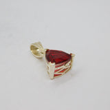 Sterling Silver Faceted Garnet Triangle Form Charm Pendant Modern c1990s