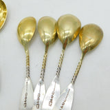 19th Century American .900 Silver Teaspoons Set Antique Philidelphia c1860s