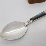 Australian Sterling Silver Abalone Set Spoon Antique c1930 Art Deco