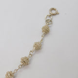 Sterling Silver Eastern Style Fancy Bead Link Bracelet Vintage c1990's