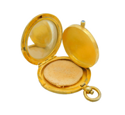 Edwardian Sterling Silver Gilt Floral Mirror Compact Fob Antique London