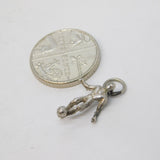 Sterling Silver Football Player Charm Pendant Vintage c1970