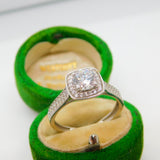 9ct White Gold & Spinel Set Engagement Style Ring Vintage c1990