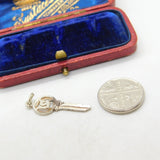 Sterling Silver Commemorative 21st Birthday Key Charm Pendant Vintage c1970