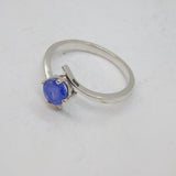 Sterling Silver Tanzanite Crossover Band Dress Ring Vintage c2000 Size T 1/2