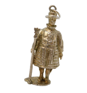 Cast Sterling Silver Beefeater Large Charm Pendant Vintage 1978 London
