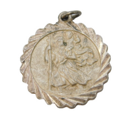 Sterling Silver St Christopher Travel Charm Pendant Vintage c1970s