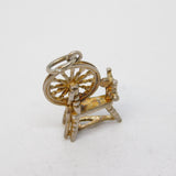 Sterling Silver Spinning Wheel Sewing Charm Pendant Vintage c1970