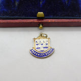 Sterling Silver and Enamel Burghley House Shield Charm Pendant Vintage c1970