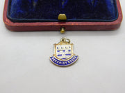 Sterling Silver and Enamel Burghley House Shield Charm Pendant Vintage c1970