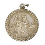 Sterling Silver St Christopher Travel Charm Pendant Vintage c1970s