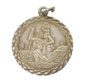 Sterling Silver St Christopher Travel Charm Pendant Vintage c1970s